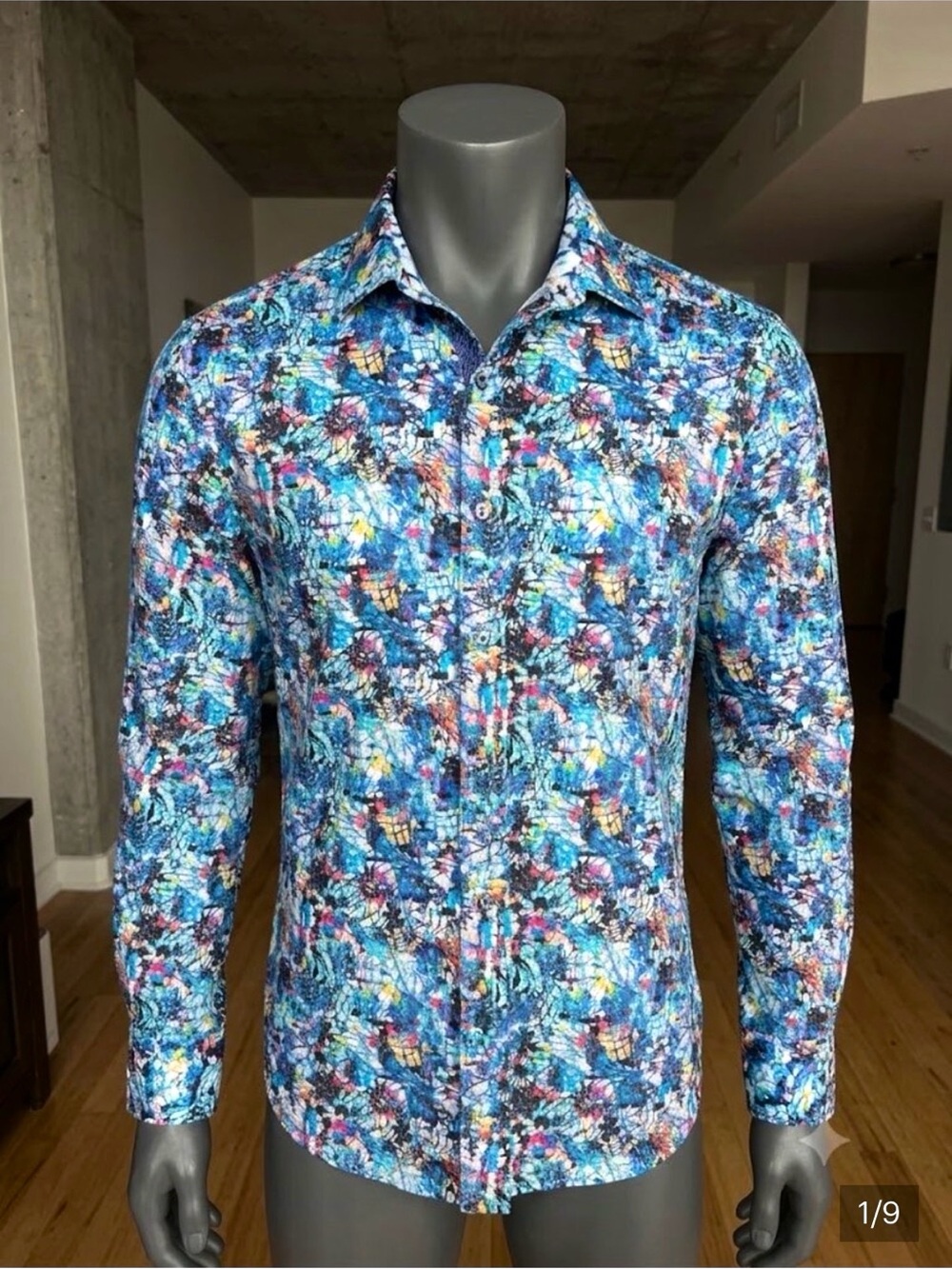 Robert Graham Men’s 2XL Shirt Vibrant Abstract Multi-Color Print Classic Fit Cot